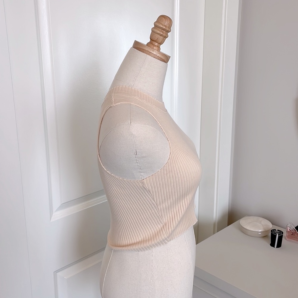 TOPSHOP | Ribbed Tank - Cream | Size: 4 - Picture 3 of 6